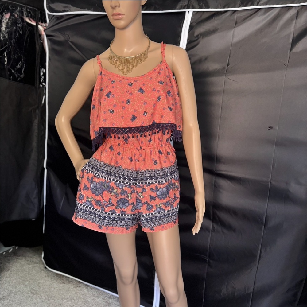 American Rag Pink and Blue Summer Jumpsuit